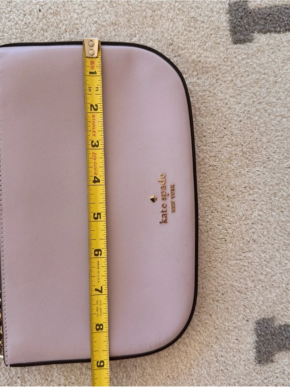 kate spade lavender Leather Crossbody with Gold Chain